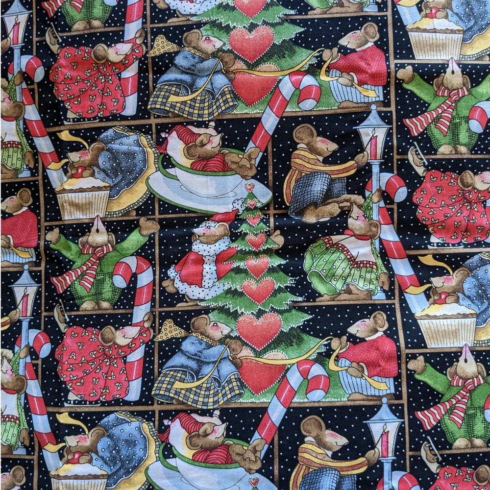 Vintage Daisy Kingdom "Celebrate Your Socks‎ Off Allover Squares" Fabric 44" BTY